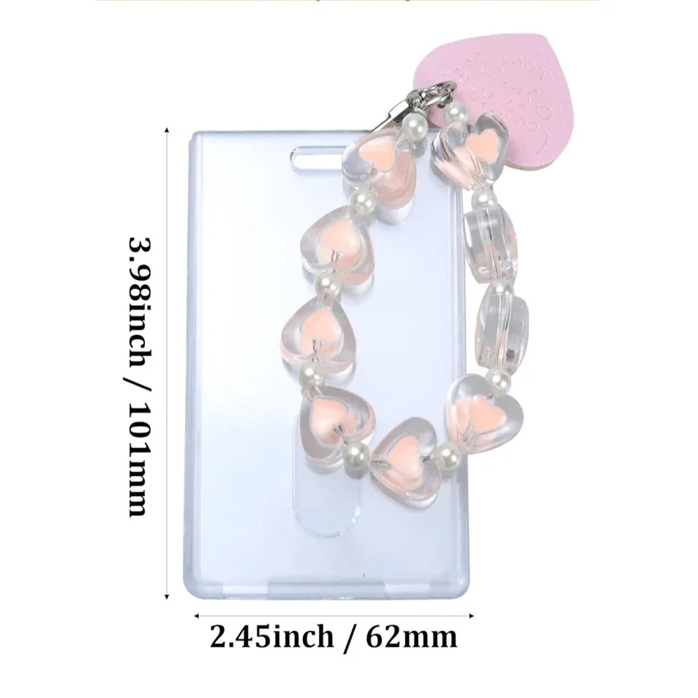 Kpop Photocard Holder Keychain Love Bead Bracelet ID Badge Bus Student Card...